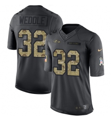 Men's Nike Baltimore Ravens #32 Eric Weddle Limited Black 2016 Salute to Service NFL Jersey