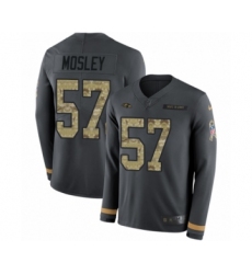 Men's Nike Baltimore Ravens #57 C.J. Mosley Limited Black Salute to Service Therma Long Sleeve NFL Jersey