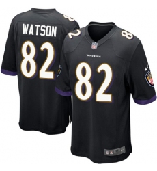 Men's Nike Baltimore Ravens #82 Benjamin Watson Game Black Alternate NFL Jersey