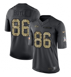 Youth Nike Baltimore Ravens #86 Nick Boyle Limited Black 2016 Salute to Service NFL Jersey