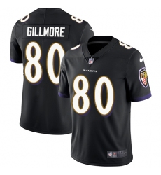 Men's Nike Baltimore Ravens #80 Crockett Gillmore Black Alternate Vapor Untouchable Limited Player NFL Jersey