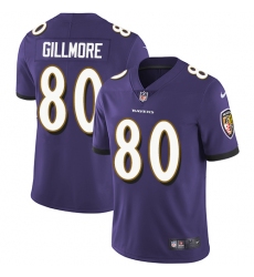 Youth Nike Baltimore Ravens #80 Crockett Gillmore Purple Team Color Vapor Untouchable Limited Player NFL Jersey