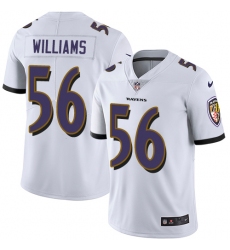 Men's Nike Baltimore Ravens #56 Tim Williams White Vapor Untouchable Limited Player NFL Jersey