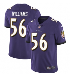 Youth Nike Baltimore Ravens #56 Tim Williams Purple Team Color Vapor Untouchable Limited Player NFL Jersey