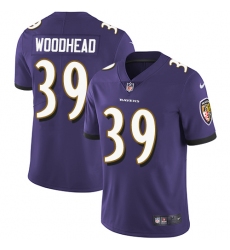 Men's Nike Baltimore Ravens #39 Danny Woodhead Purple Team Color Vapor Untouchable Limited Player NFL Jersey