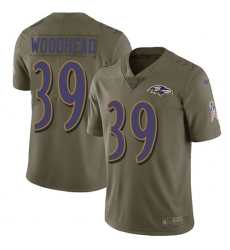 Youth Nike Baltimore Ravens #39 Danny Woodhead Limited Olive 2017 Salute to Service NFL Jersey