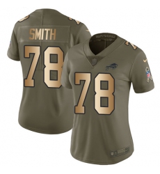Women's Nike Buffalo Bills #78 Bruce Smith Limited Olive/Gold 2017 Salute to Service NFL Jersey