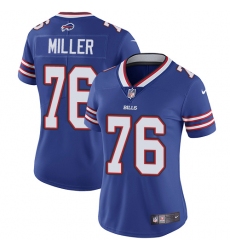 Women's Nike Buffalo Bills #76 John Miller Royal Blue Team Color Vapor Untouchable Limited Player NFL Jersey