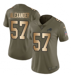 Women's Nike Buffalo Bills #57 Lorenzo Alexander Limited Olive/Gold 2017 Salute to Service NFL Jersey