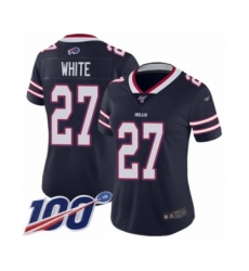 Women's Buffalo Bills #27 Tre'Davious White Limited Navy Blue Inverted Legend 100th Season Football Jersey