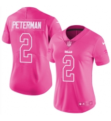 Women's Nike Buffalo Bills #2 Nathan Peterman Limited Pink Rush Fashion NFL Jersey