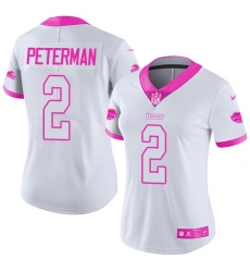 Women's Nike Buffalo Bills #2 Nathan Peterman Limited White/Pink Rush Fashion NFL Jersey