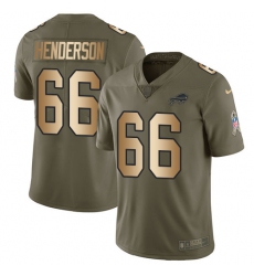 Youth Nike Buffalo Bills #66 Seantrel Henderson Limited Olive/Gold 2017 Salute to Service NFL Jersey