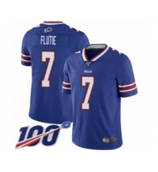 Men's Buffalo Bills #7 Doug Flutie Royal Blue Team Color Vapor Untouchable Limited Player 100th Season Football Jersey