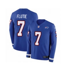 Men's Nike Buffalo Bills #7 Doug Flutie Limited Royal Blue Therma Long Sleeve NFL Jersey