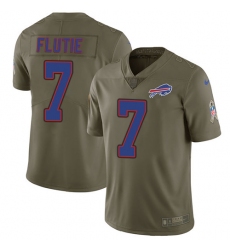 Youth Nike Buffalo Bills #7 Doug Flutie Limited Olive 2017 Salute to Service NFL Jersey