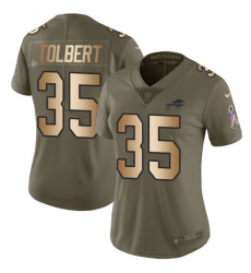 Women's Nike Buffalo Bills #35 Mike Tolbert Limited Olive/Gold 2017 Salute to Service NFL Jersey