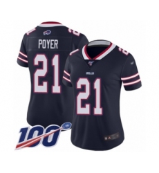 Women's Buffalo Bills #21 Jordan Poyer Limited Navy Blue Inverted Legend 100th Season Football Jersey