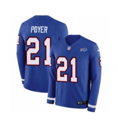 Youth Nike Buffalo Bills #21 Jordan Poyer Limited Royal Blue Therma Long Sleeve NFL Jersey