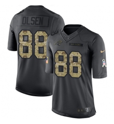 Men's Nike Carolina Panthers #88 Greg Olsen Limited Black 2016 Salute to Service NFL Jersey