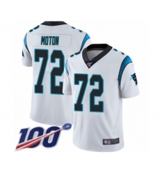 Men's Carolina Panthers #72 Taylor Moton White Vapor Untouchable Limited Player 100th Season Football Jersey