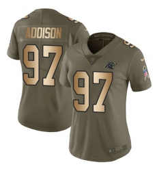 Women's Nike Carolina Panthers #97 Mario Addison Limited Olive/Gold 2017 Salute to Service NFL Jersey
