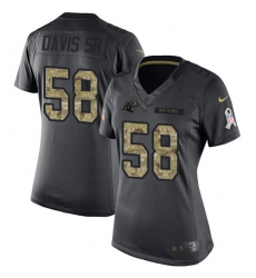 Women's Nike Carolina Panthers #58 Thomas Davis Limited Black 2016 Salute to Service NFL Jersey