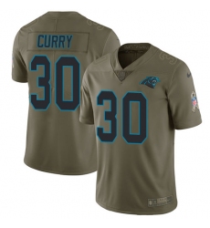Men's Nike Carolina Panthers #30 Stephen Curry Limited Olive 2017 Salute to Service NFL Jersey