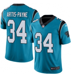 Men's Nike Carolina Panthers #34 Cameron Artis-Payne Blue Alternate Vapor Untouchable Limited Player NFL Jersey