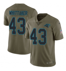 Men's Nike Carolina Panthers #43 Fozzy Whittaker Limited Olive 2017 Salute to Service NFL Jersey