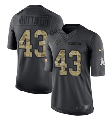 Youth Nike Carolina Panthers #43 Fozzy Whittaker Limited Black 2016 Salute to Service NFL Jersey