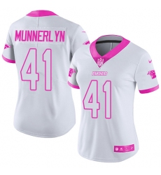 Women's Nike Carolina Panthers #41 Captain Munnerlyn Limited White/Pink Rush Fashion NFL Jersey