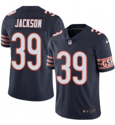Men's Nike Chicago Bears #39 Eddie Jackson Navy Blue Team Color Vapor Untouchable Limited Player NFL Jersey