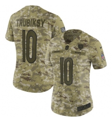 Women's Nike Chicago Bears #10 Mitchell Trubisky Limited Camo 2018 Salute to Service NFL Jersey