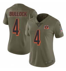 Women's Nike Cincinnati Bengals #4 Randy Bullock Limited Olive 2017 Salute to Service NFL Jersey