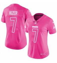 Women's Nike Cleveland Browns #7 DeShone Kizer Limited Pink Rush Fashion NFL Jersey