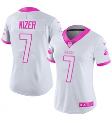 Women's Nike Cleveland Browns #7 DeShone Kizer Limited White/Pink Rush Fashion NFL Jersey