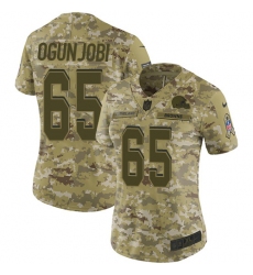 Women's Nike Cleveland Browns #65 Larry Ogunjobi Limited Camo 2018 Salute to Service NFL Jersey
