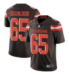 Youth Nike Cleveland Browns #65 Larry Ogunjobi Brown Team Color Vapor Untouchable Limited Player NFL Jersey