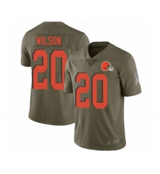 Men's Cleveland Browns #20 Howard Wilson Limited Olive Camo 2017 Salute to Service Football Jersey