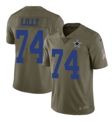 Youth Nike Dallas Cowboys #74 Bob Lilly Limited Olive 2017 Salute to Service NFL Jersey