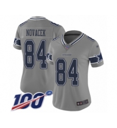 Women's Dallas Cowboys #84 Jay Novacek Limited Gray Inverted Legend 100th Season Football Jersey