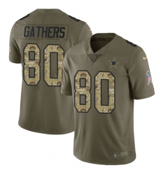Youth Nike Dallas Cowboys #80 Rico Gathers Limited Olive/Camo 2017 Salute to Service NFL Jersey