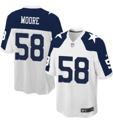 Men's Nike Dallas Cowboys #58 Damontre Moore Game White Throwback Alternate NFL Jersey