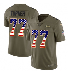 Men's Nike Denver Broncos #77 Billy Turner Limited Olive/USA Flag 2017 Salute to Service NFL Jersey