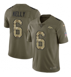 Youth Nike Denver Broncos #6 Chad Kelly Limited Olive/Camo 2017 Salute to Service NFL Jersey