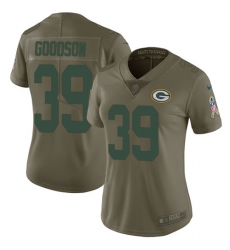 Women's Nike Green Bay Packers #39 Demetri Goodson Limited Olive 2017 Salute to Service NFL Jersey