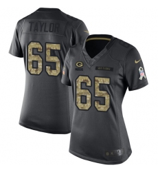 Women's Nike Green Bay Packers #65 Lane Taylor Limited Black 2016 Salute to Service NFL Jersey