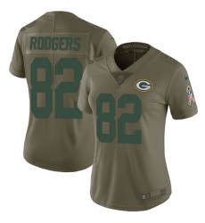 Women's Nike Green Bay Packers #82 Richard Rodgers Limited Olive 2017 Salute to Service NFL Jersey