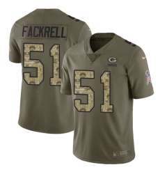 Youth Nike Green Bay Packers #51 Kyler Fackrell Limited Olive/Camo 2017 Salute to Service NFL Jersey